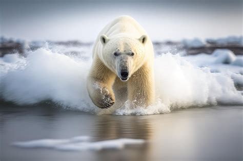 Retrato De Un Oso Polar En H Bitat Natural Foto Premium