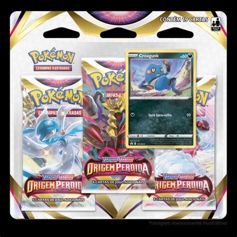 Triple Pack Pokémon Croagunk Espada E Escudo 11 Origem Perdida Copag