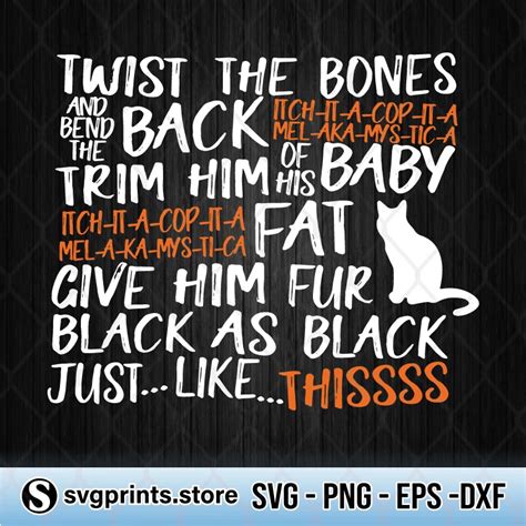 Twist The Bones And Bend The Back Hocus Pocus Svg Png Twist The Bones