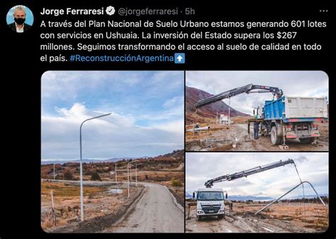 Ferraresi destacó el Plan Nacional de Suelo Urbano en Ushuaia