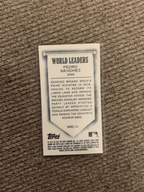 2021 Topps Allen Ginter Chrome Pedro Sanchez World Leaders Mini