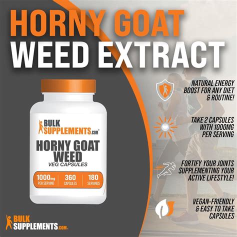 BULKSUPPLEMENTS Horny Goat Weed Capsules 360 Veg Capsules Epimedium