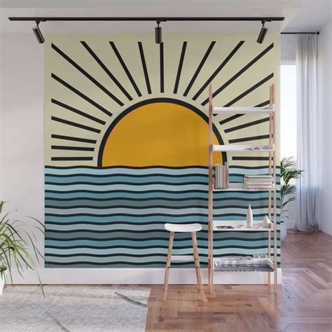 Sunrise Mid Century Modern In Color Wall Mural