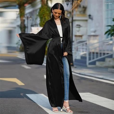 Ropa Étnica Ramadan Eid Open Abaya Kimono Turquía Moda Musulmana