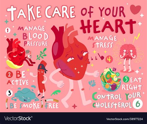 Take Care Your Heart Creative Landscape Poster Vector Image