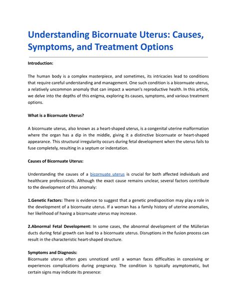 Ppt Understanding Bicornuate Uterus Causes Symptoms And Treatment