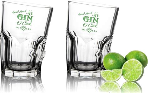 Set Di 2 Bicchieri Da Gin Tonic 35 Cl Con Scritta In Lingua Tedesca