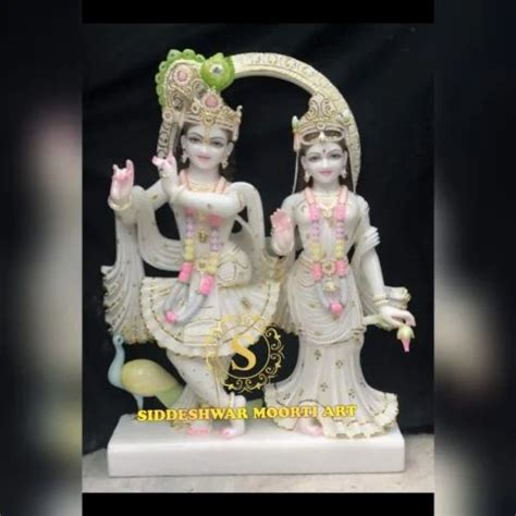 Golden Plated Marble Jugal Radha Krishna Statue For Worship At Rs 65000