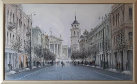 Buy Gediminas Avenue Painting By Aleksandras Lysiukas