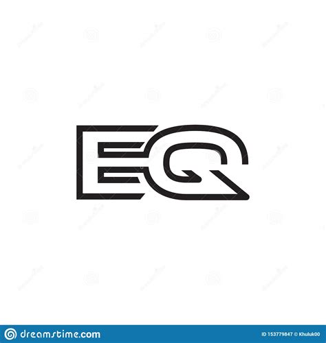 Linha Moderno Original Do Logotipo Da Letra Inicial EQ Ilustração do