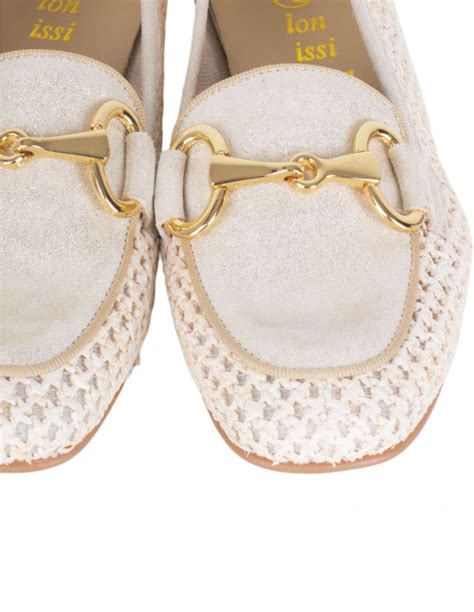 Mocasines Trenzados Mujer Beige Pera Limonera