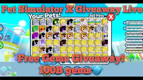 Hardcore Pet Giveaway In Pet Simulator X Free Gems Giveaway B