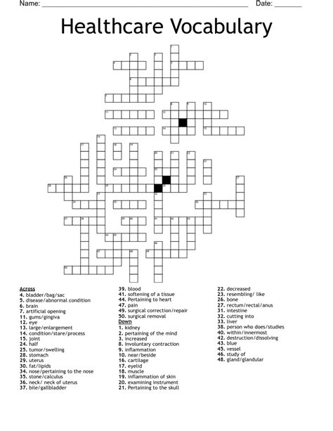 Medical Word Search Puzzles Printable