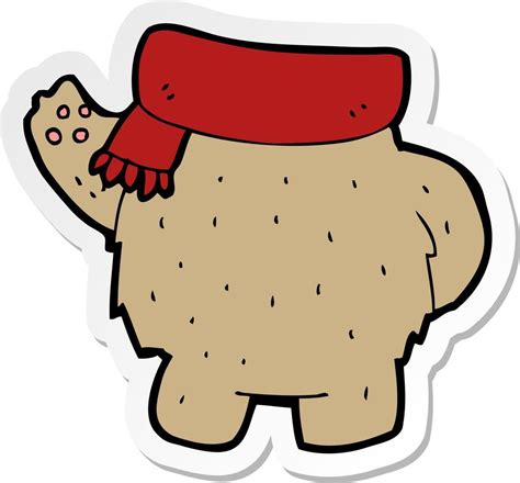 Sticker Of A Cartoon Teddy Bear Body Vector Art At Vecteezy