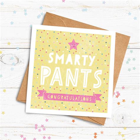 Smarty Pants Personalised Card Yellow Congratulations Card Etsy