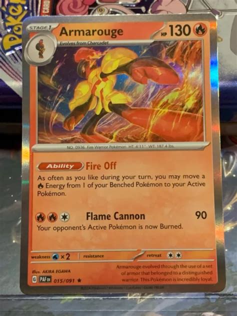 Carte Armarouge Rare Holo Fire Paldean Fates Pokemon Tcg