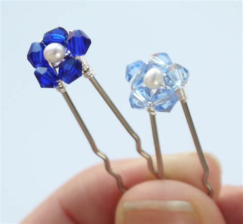 Any Colour Crystal And Pearl Flower Pin Freshwater Pearl And Swarovski