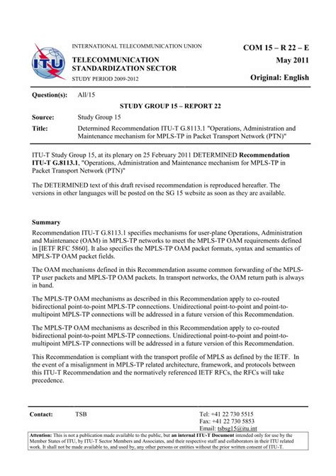 Pdf Draft Recommendation Itu T G Tpoam For Consent Dokumen Tips