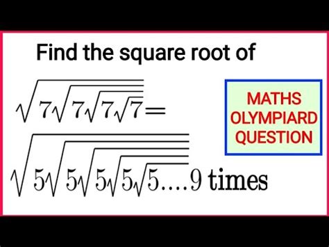 United States Maths Olympiad Square Root Simplification Tricks