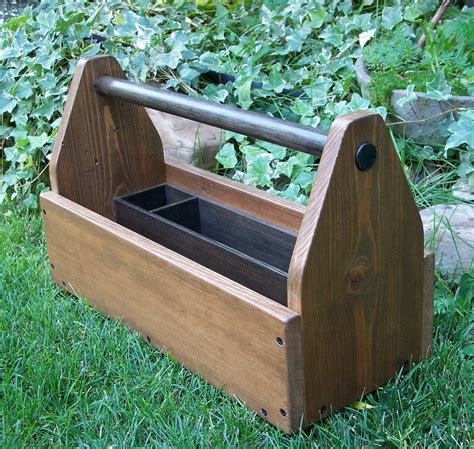 Wood Tool Tote Hand Crafted Wood Tool Box By Misckdesigns On Etsy