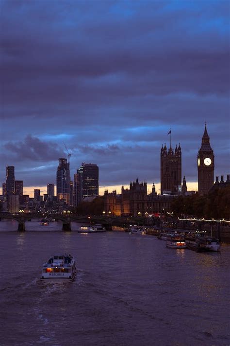 skyline  london   evening  stock photo