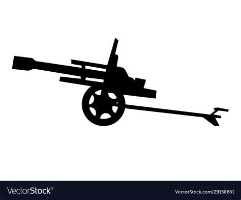 Silhouette cannon Royalty Free Vector Image - VectorStock