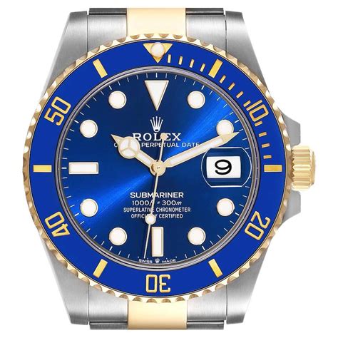 Rolex Submariner Steel K Yellow Gold Blue Dial Automatic Watch