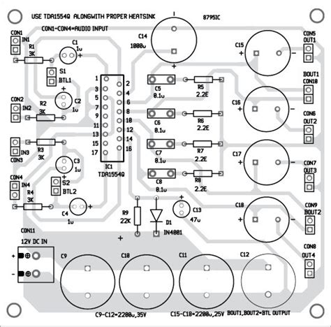 5 Channel Audio Amplifier Circuit Diagram