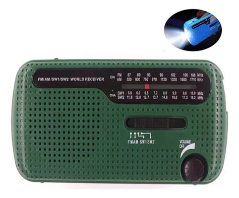 Radio Solar De Emergencia Con Manivela 1200 Mah Recargable Color