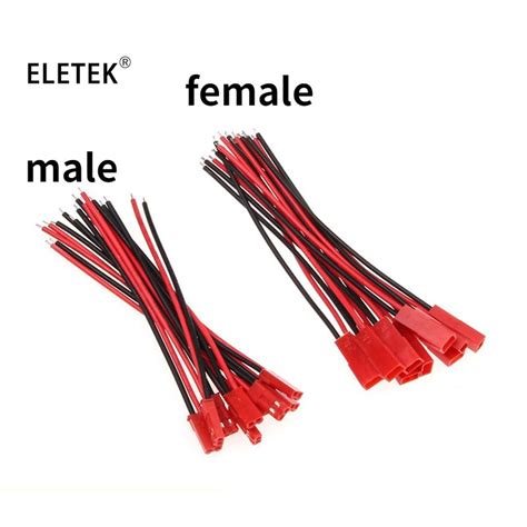 10pair Jst 2pin Male Female Connector Wire Jst 2p Plug Jack Diy Electrical Cable For Rc Bec