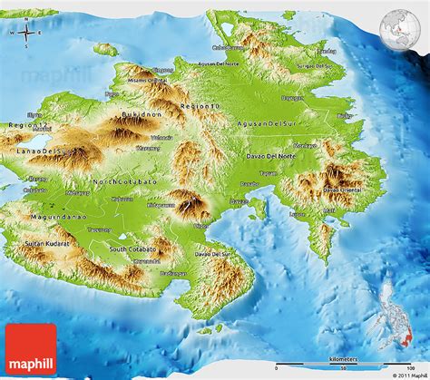 Physical Panoramic Map Of Region 11