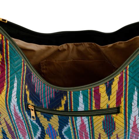 Undiscovered Artisan Box Colorful Ikat Handbag With Five Exterior