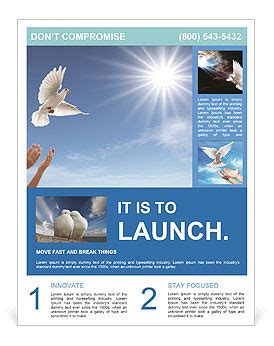 Symbolic Gesture Hands Releasing A White Dove For Peace Flyer Template