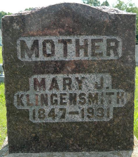 Mary Jane Heilman Klingensmith 1847 1931 Find a Grave äreminne