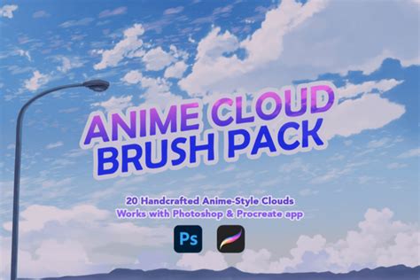 Anime-Style Cloud Brush Pack Graphic by jujuarts · Creative Fabrica