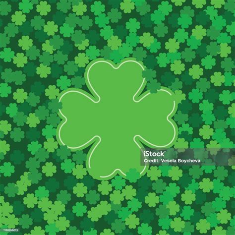 Green Seamless Pattern With Clovers Shamrock Leaves For St Patricks Day Holiday Wallpaper With