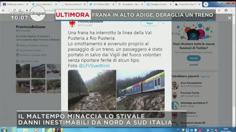 Ultimora Treno Deraglia In Val Pusteria Mattino Cinque Video