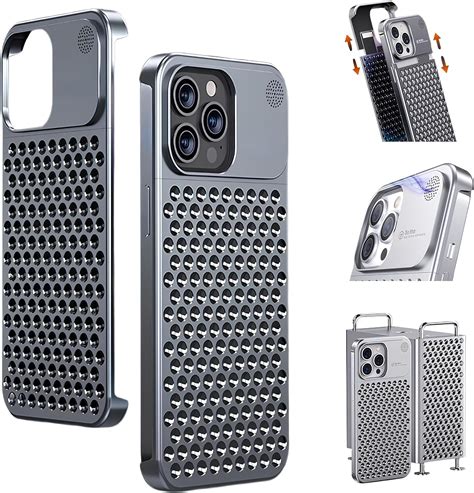 Slakop Funda De Metal Compatible Con Iphone Pro Pro Max Aleaci N