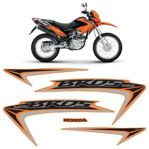 Comprar Adesivos Honda Bros 125 2015 Moto Laranja Modelo Original R