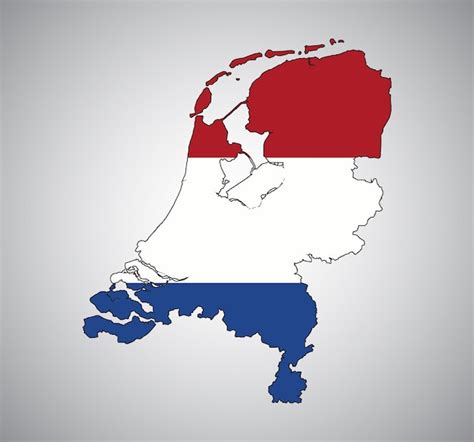 Diseño vectorial del mapa de la bandera de holanda Vector Premium