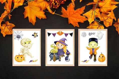 Kids Halloween Printable Wall Art Digital Download Halloween | Etsy