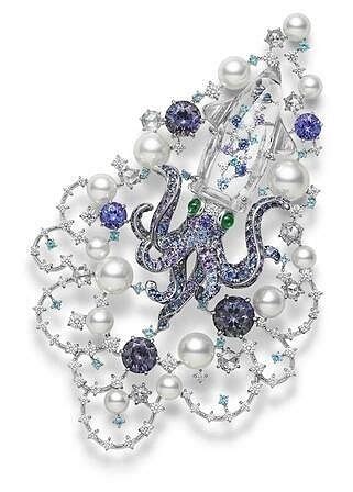 Mikimoto Squid Brooch Praise To The Sea Mikimoto High Jewelry