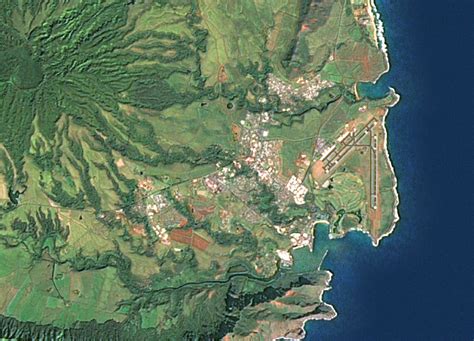 Kauai Satellite Image Hawaii Hawaiian Islands United States