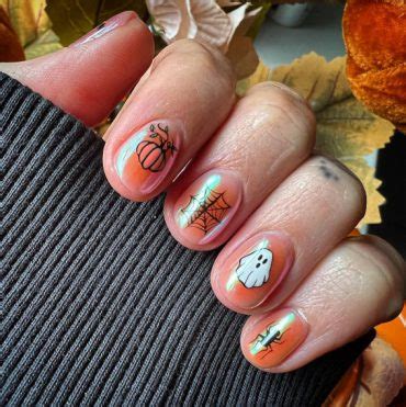 Wickedly Halloween Nail Art Ideas Orange Aura Halloween Nails