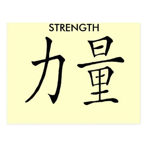 SYMBOLE CHINOIS FORCE CARTES POSTALES Zazzle