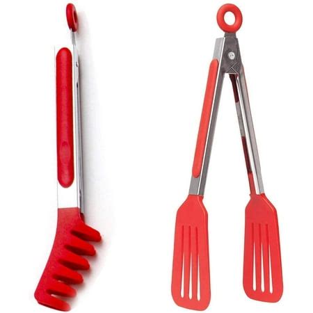 9 Inch Kitchen Tongs Bbq Tongs, Silicone Stainless Steel Kitchen Tongs ...