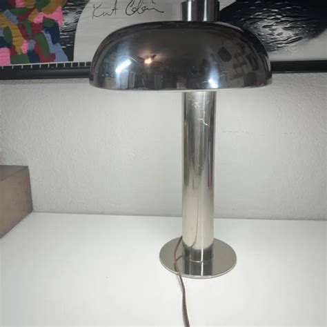 Vintage Laurel Mushroom Table Lamp Space Age Chrome Atomic Mid Century