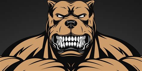 Angry Dog Bodybuilder Royalty Free Vector Image