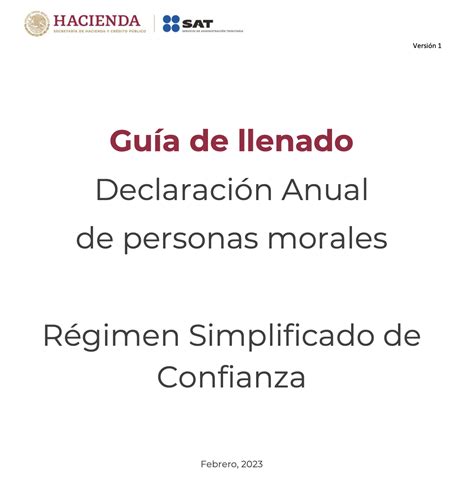 SAT libera la guía de llenado para la ANUAL DE RESICO PERSONAS MORALES