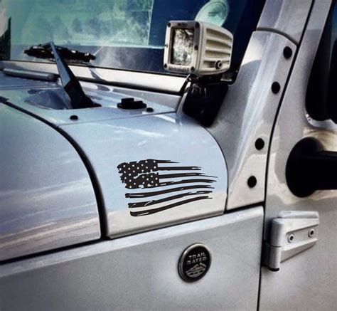 Distressed American Flag Jeep Wrangler Unlimited Sahara JK